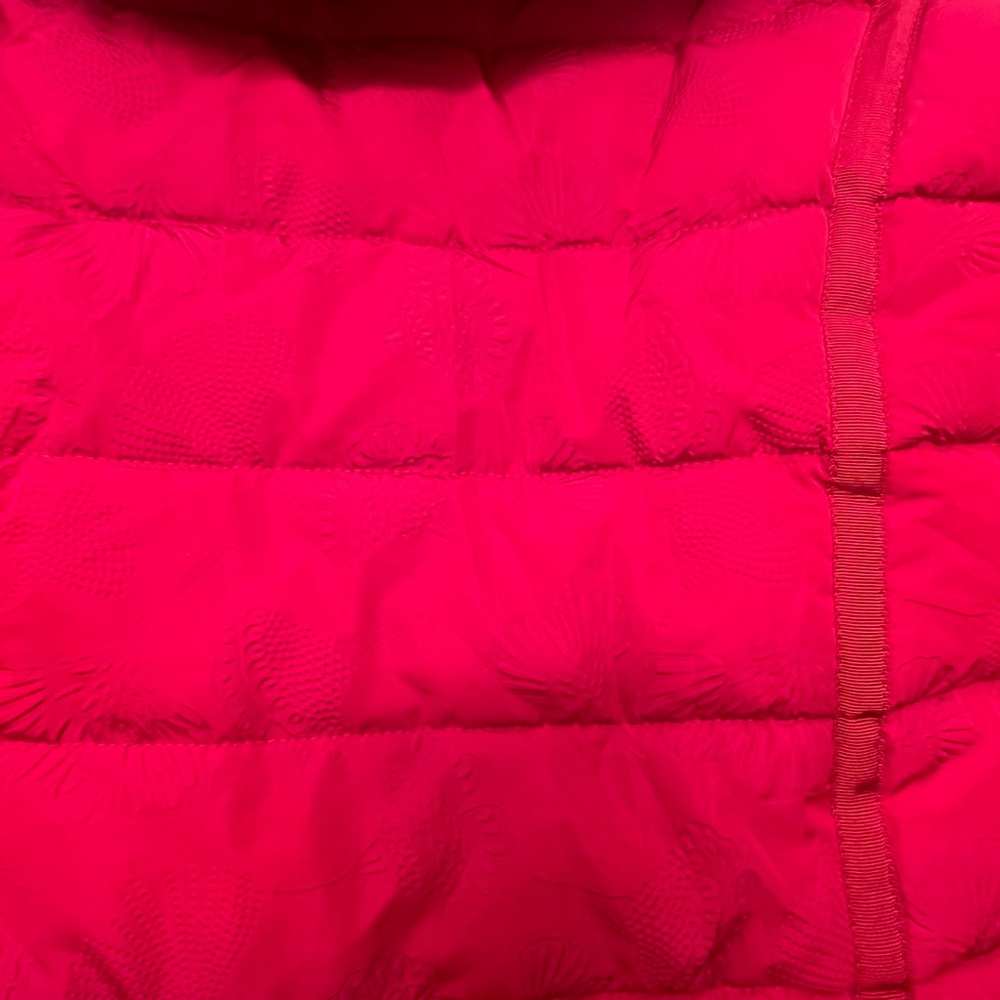 Desigual Red Patterned Puffy Winter Jacket Size S - image 2